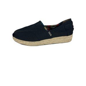 BOBS Womens Highlights High Jinx Espadrilles Wedges Size 9 Black Shoes